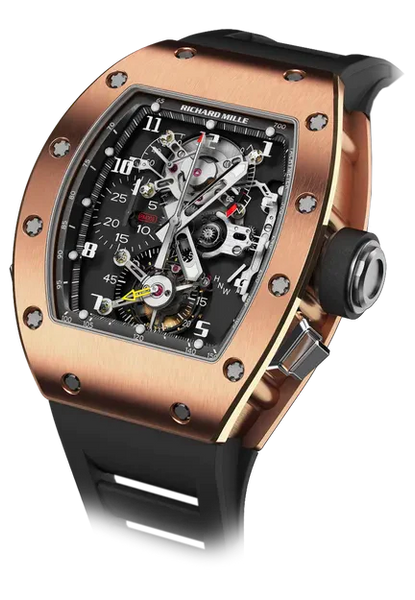 RM 008 V1 Tourbillon Split Seconds Chronograph Black Leather Strap 18K TPT Timepiece Trading