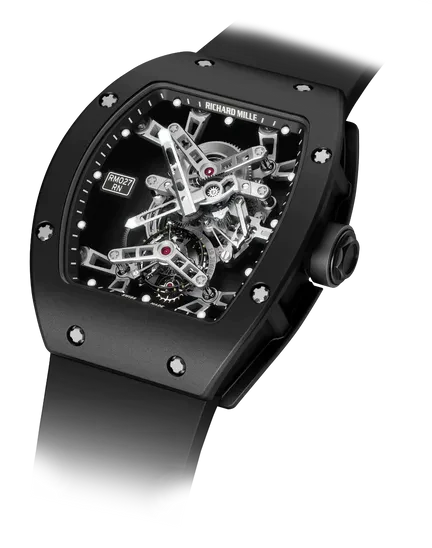 RM 027 Tourbillon Rafael Nadal Black Strap Black Carbon Case