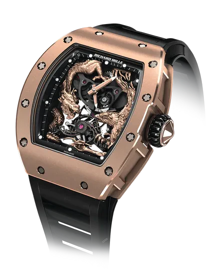 RM 57-01 Tourbillon Jackie Chan Rubber Strap 3N Rose Gold the Phoenix and the Dragon Rose Gold Case