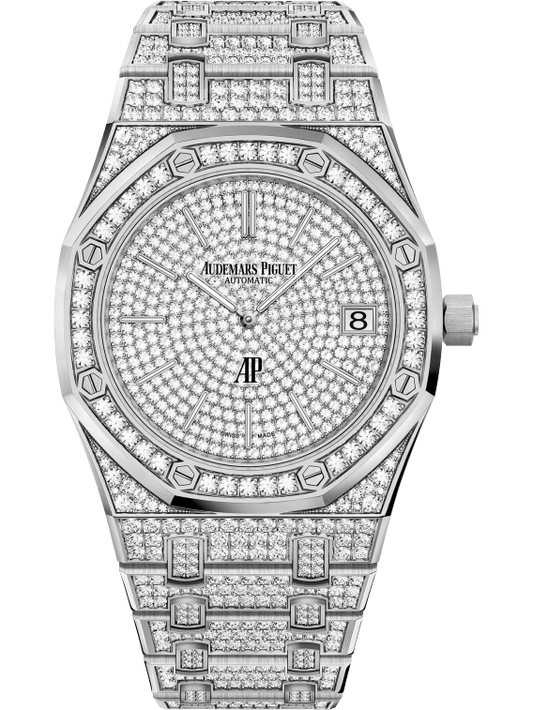 Royal Oak Jumbo Extra-Thin 39MM Diamond-Set 18-Carat White Gold Bracelet Diamond-Set 18-Carat White Gold Dial Diamond-Set 18-Carat White Gold Case