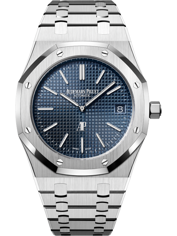 Royal Oak Jumbo Extra-Thin 39MM Stainless Steel Bracelet Blue Dial With Petite Tapisserie Pattern Stainless Steel Case