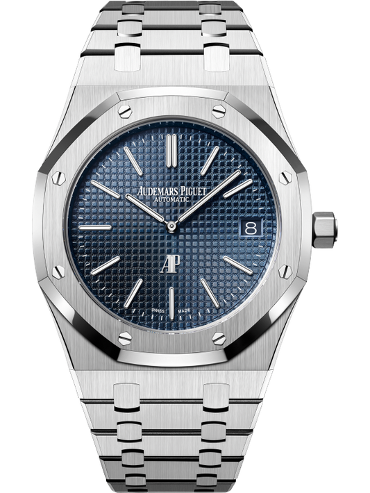 Royal Oak Jumbo Extra-Thin 39MM Stainless Steel Bracelet Blue Dial With Petite Tapisserie Pattern Stainless Steel Case