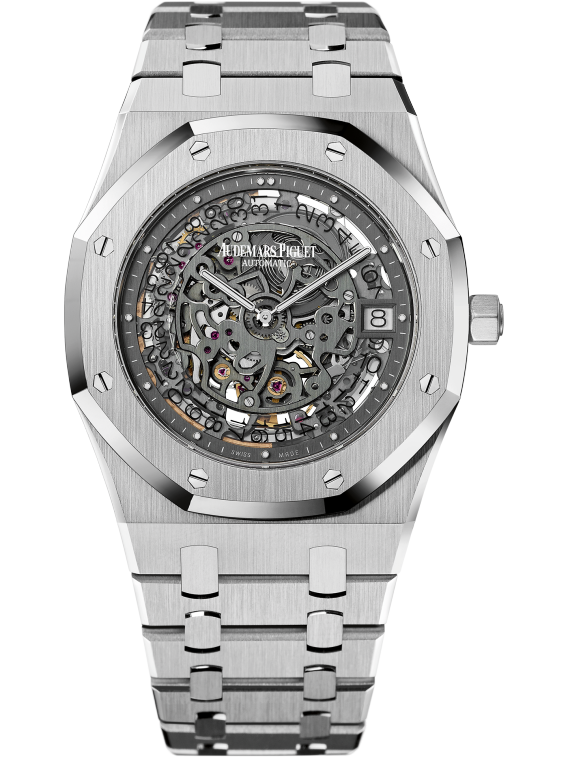 Royal Oak Openworked Extra-Thin 39MM 950 Platinum Bracelet Openworked Slate Grey Dial 950 Platinum Case