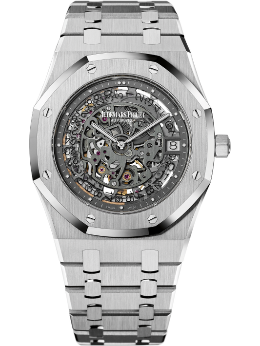 Royal Oak Openworked Extra-Thin 39MM 950 Platinum Bracelet Openworked Slate Grey Dial 950 Platinum Case