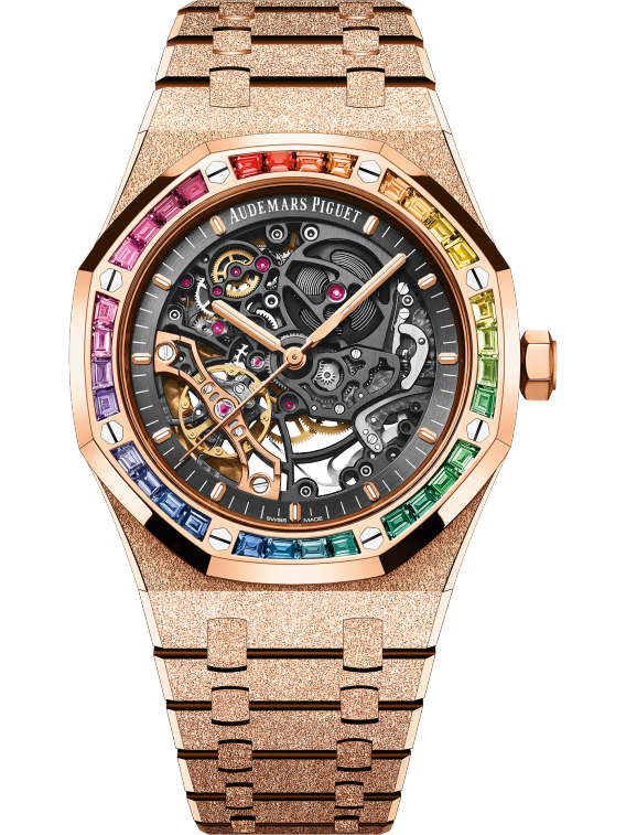 Audemars Piguet Royal Oak Ref. 15412OR.YG.1224OR.01 Frosted Gold Double Balance Wheel 41MM Rose Gold Openworked Dial