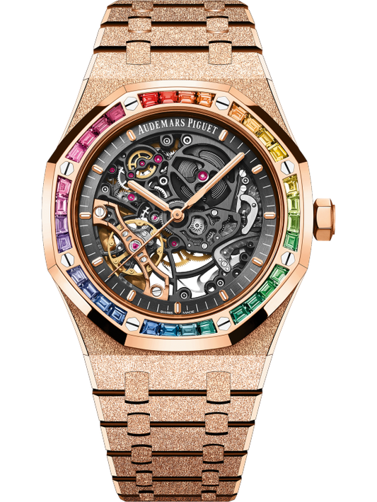 Audemars Piguet Royal Oak Ref. 15412OR.YG.1224OR.01 Frosted Gold Double Balance Wheel 41MM Rose Gold Openworked Dial