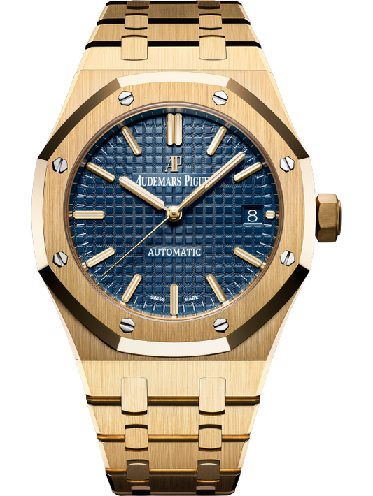 Royal Oak Selfwinding 37MM 18-Carat Yellow Gold Bracelet Blue Dial With Grande Tapisserie Pattern 18-Carat Yellow Gold Case