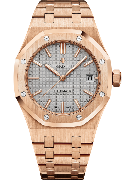 ROYAL OAKRoyal Oak Selfwinding 37MM 18-Carat Pink Gold Bracelet Nickel Grey Dial With Grande Tapisserie Pattern 18-Carat Pink Gold Case