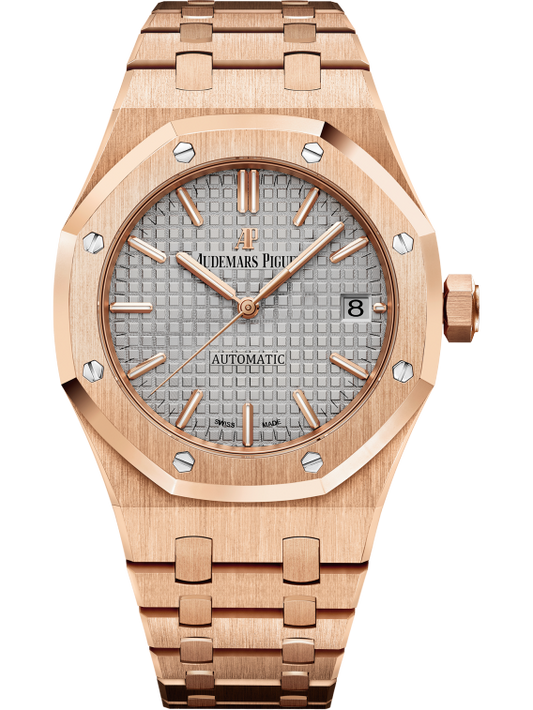 ROYAL OAKRoyal Oak Selfwinding 37MM 18-Carat Pink Gold Bracelet Nickel Grey Dial With Grande Tapisserie Pattern 18-Carat Pink Gold Case