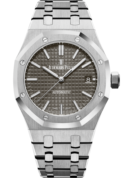 Royal Oak Selfwinding 37MM Stainless Steel Bracelet Ruthenium-Toned Dial With Grande Tapisserie Pattern Stainless Steel Case