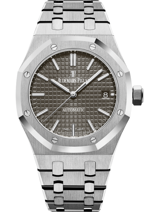 Royal Oak Selfwinding 37MM Stainless Steel Bracelet Ruthenium-Toned Dial With Grande Tapisserie Pattern Stainless Steel Case