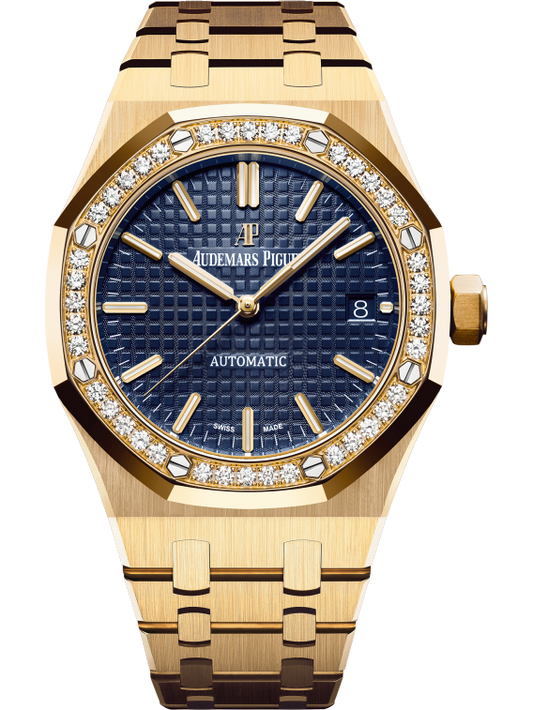 Royal Oak Selfwinding 37MM 18-Carat Yellow Gold Bracelet Blue Dial With Grande Tapisserie Pattern 18-Carat Yellow Gold Case Diamond-Set Bezel