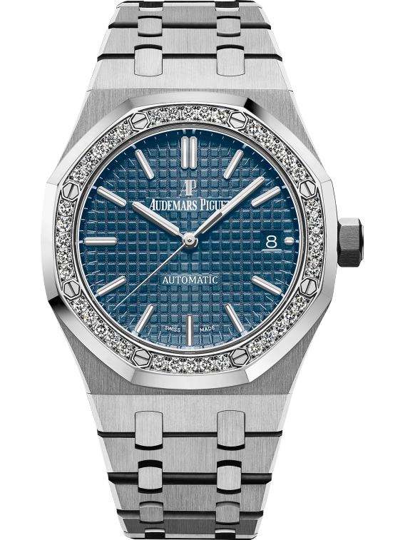 Royal Oak Selfwinding 37MM Stainless Steel Bracelet Blue Dial With Grande Tapisserie Pattern Stainless Steel Case Diamond-Set Bezel