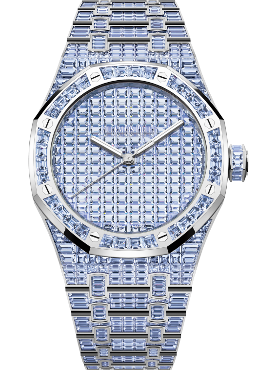 Royal Oak Selfwinding Tanzanite 50th Anniversary 41MM 18-Carat White Gold Bracelet Set 18-Carat White Gold Dial Set 18-Carat White Gold Case Set With Baguette-Cut Tanzanites