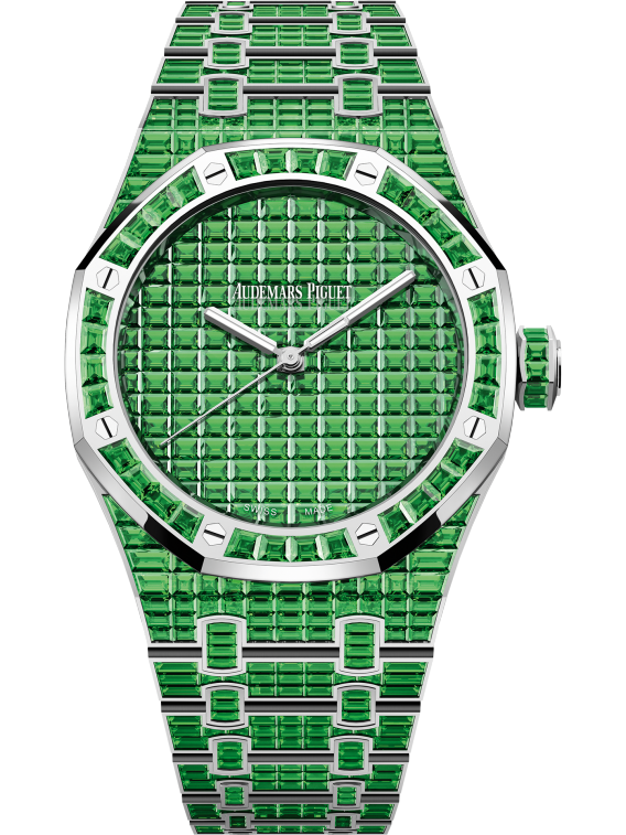 Royal Oak Selfwinding Tsavorite 50th Anniversary 41MM 18-Carat White Gold Bracelet Set 18-Carat White Gold Dial Set 18-Carat White Gold Case Set With Baguette-Cut Tsavorites