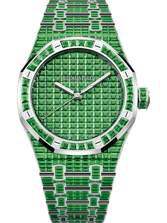 Royal Oak Selfwinding Tsavorite 50th Anniversary 41MM 18-Carat White Gold Bracelet Set 18-Carat White Gold Dial Set 18-Carat White Gold Case Set With Baguette-Cut Tsavorites