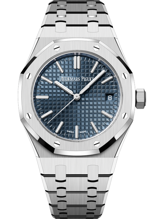 Royal Oak Selfwinding 50th Anniversary 37MM Stainless Steel Bracelet Bleu Nuit Nuage 50 Dial With Grande Tapisserie Pattern Stainless Steel Case