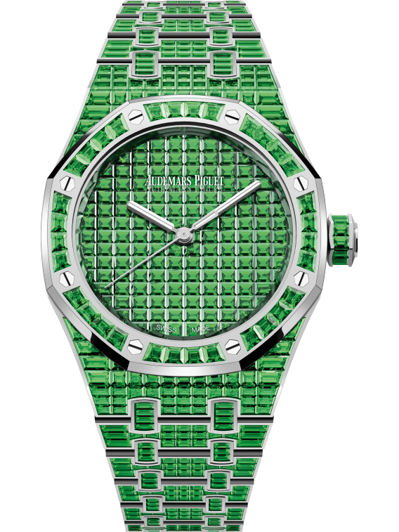 Royal Oak Selfwinding Tsavorite 50th Anniversary 37MM 18-Carat White Gold Bracelet 18-Carat White Gold Dial 18-Carat White Gold Case Set With Baguette-Cut Tsavorites