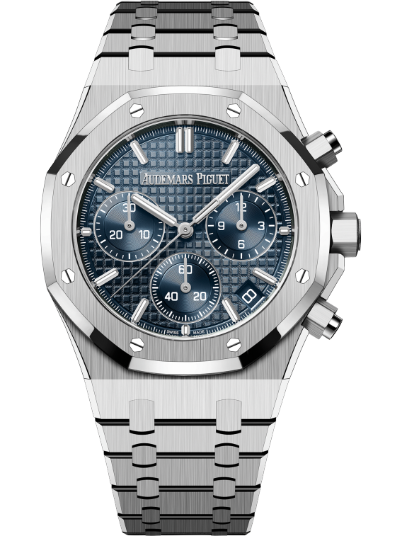 Royal Oak Selfwinding Chronograph 50th Anniversary 41MM Stainless Steel Bracelet Bleu Nuit Nuage 50 Dial With Grande Tapisserie Pattern Stainless Steel Case