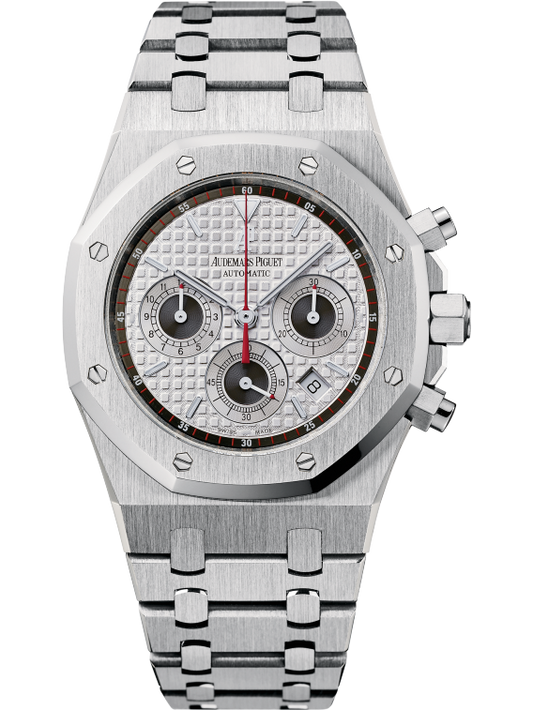 Royal Oak Chronograph 39MM Stainless Steel Bracelet Silver-Toned Dial With Grande Tapisserie Pattern Stainless Steel Case