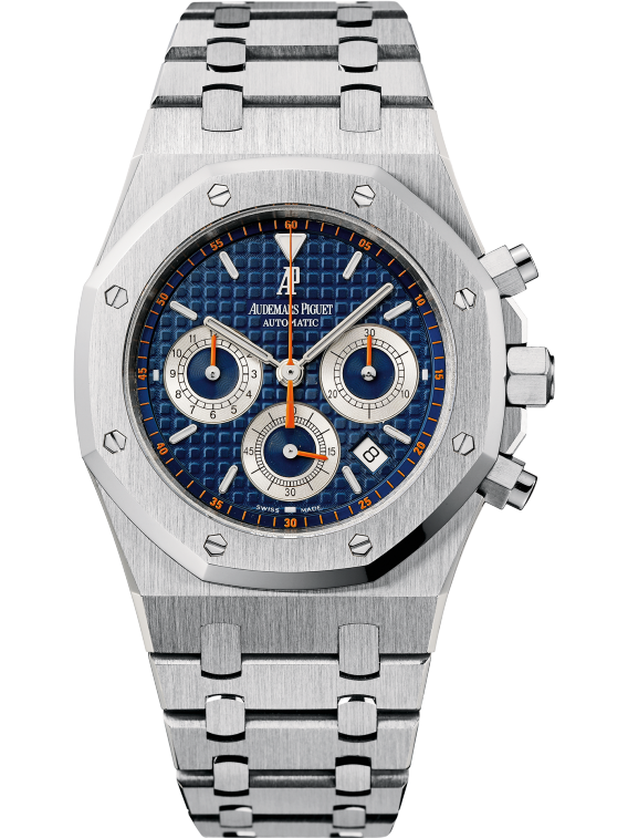 Royal Oak Chronograph 39MM Stainless Steel Bracelet Blue Dial With Grande Tapisserie Pattern Stainless Steel Case