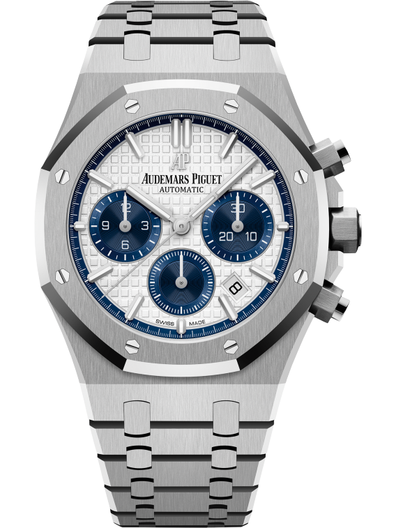 Audemars Piguet Royal Oak Chronograph Ref. 26315ST.OO.1256ST.01 38MM Stainless Steel White Dial/Blue Subdials