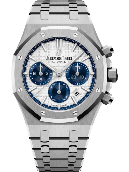 Royal Oak Selfwinding Chronograph 38MM Stainless Steel Bracelet Silver-Toned Dial With Grande Tapisserie Pattern Stainless Steel Case