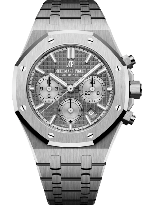 Royal Oak Selfwinding Chronograph 38MM Stainless Steel Bracelet Ruthénium-Toned Dial With Grande Tapisserie Pattern Stainless Steel Case