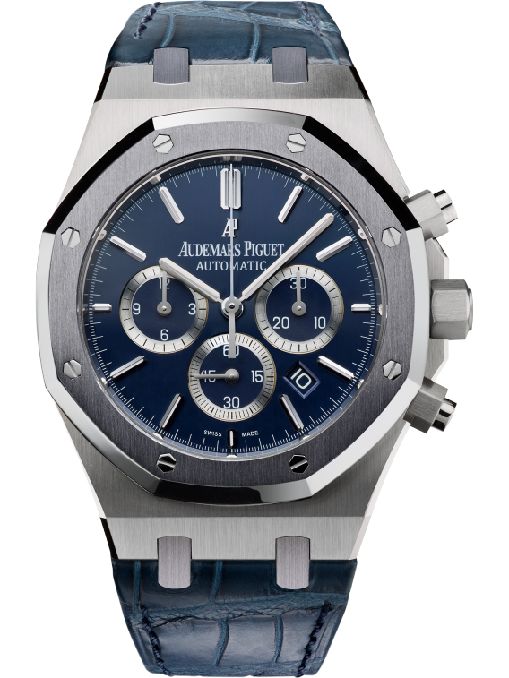 Royal Oak Leo Messi 41MM Blue Alligator Strap Satin-Brushed Blue Dial 950 Platinum Case Tantalum Bezel