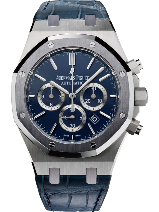 Royal Oak Leo Messi 41MM Blue Alligator Strap Satin-Brushed Blue Dial 950 Platinum Case Tantalum Bezel