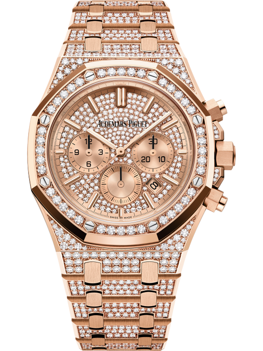 Royal Oak Selfwinding Chronograph 41MM 18-Carat Pink Gold Bracelet Set With Brilliant Cut Diamonds 18-Carat Pink Gold Dial Set With Brilliant Cut Diamonds 18-Carat Pink Gold Case Set With Brilliant Cut Diamonds