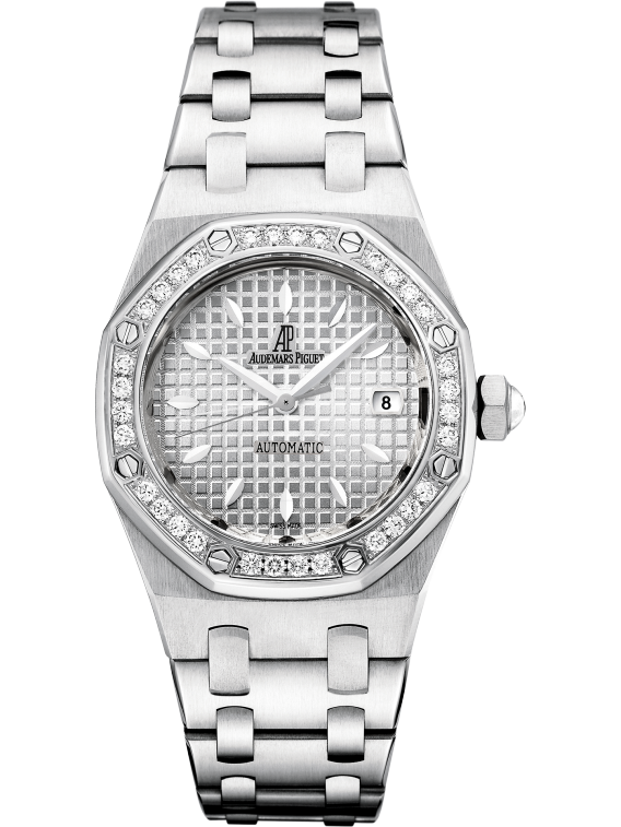 Royal Oak Selfwinding 33MM Stainless Steel Bracelet Silver-Toned Dial With Grande Tapisserie Pattern Stainless Steel Case Bezel Set With Brilliant-Cut Diamonds