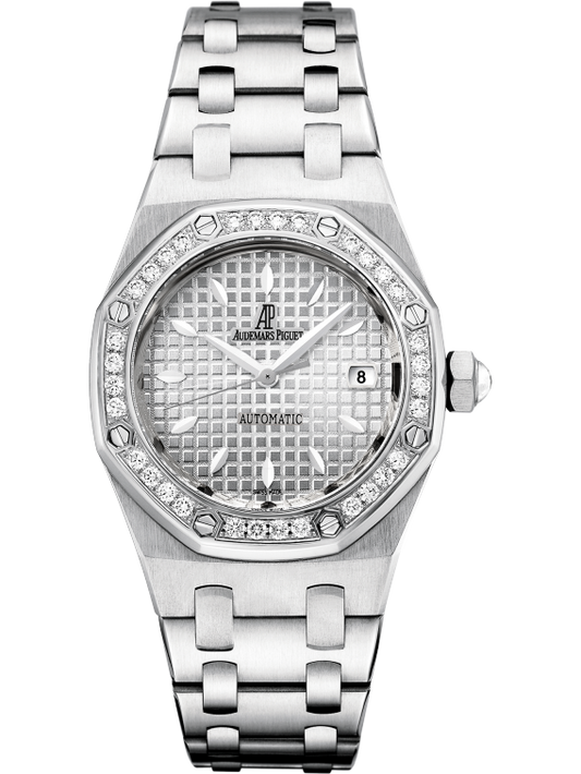 Royal Oak Selfwinding 33MM Stainless Steel Bracelet Silver-Toned Dial With Grande Tapisserie Pattern Stainless Steel Case Bezel Set With Brilliant-Cut Diamonds