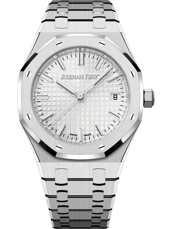 Royal Oak Selfwinding 50th Anniversary 34MM Stainless Steel Bracelet Silver-Toned Dial With Grande Tapisserie Pattern Stainless Steel Case