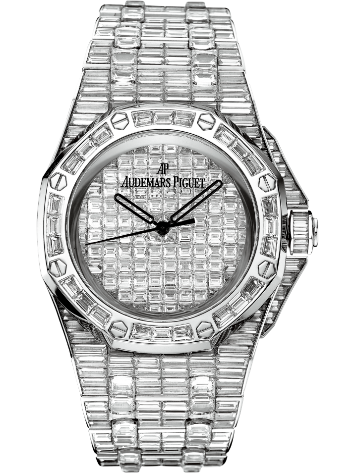 Royal Oak Offshore Selfwinding 42MM 18-Carat White Gold Bracelet Diamond-Paved White Gold Dial 18-Carat White Gold Case Entirely Set With Baguette-Cut Diamonds