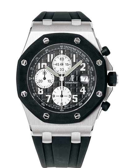 Royal Oak Offshore Diver 42MM Black Rubber Strap Silvered Dial With Méga Tapisserie Pattern Stainless Steel Case