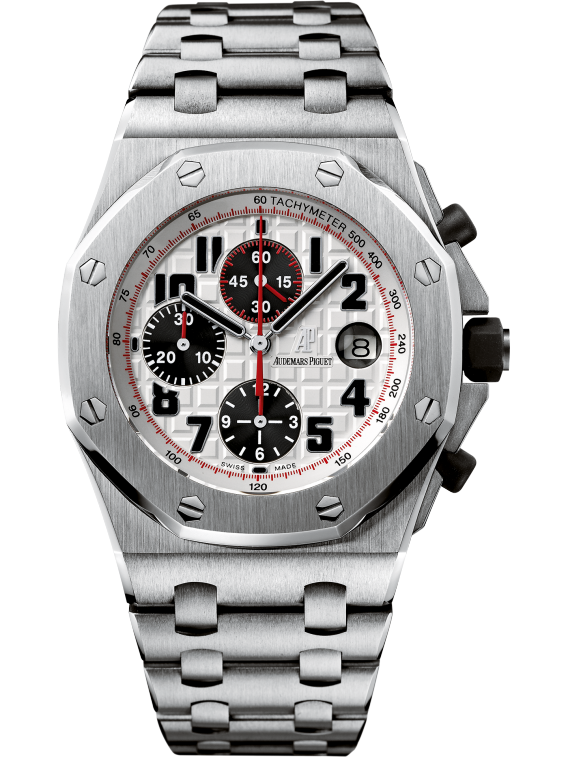 Royal Oak Offshore Chronograph 42MM Stainless Steel Bracelet Silver Dial With Méga Tapisserie Pattern Stainless Steel Case