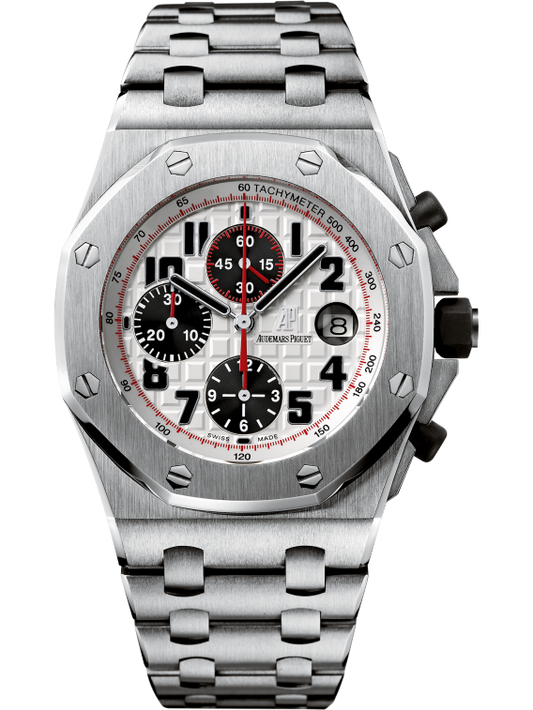 Royal Oak Offshore Chronograph 42MM Stainless Steel Bracelet Silver Dial With Méga Tapisserie Pattern Stainless Steel Case