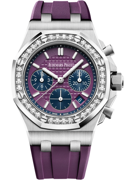 Audemars piguet royal oak offshore 37mm diamond bezel purple dial