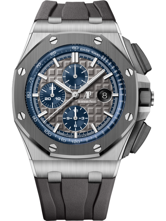 Royal Oak Offshore Selfwinding Chronograph 44MM Grey Rubber Strap Grey Dial With Mega Tapisserie Pattern Titanium Case Grey Ceramic Bezel