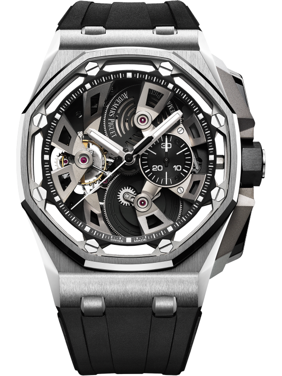 Royal Oak Offshore Tourbillon Chronograph 45MM Black Rubber Strap Black Dial Stainless Steel Case Stainless Steel Bezel