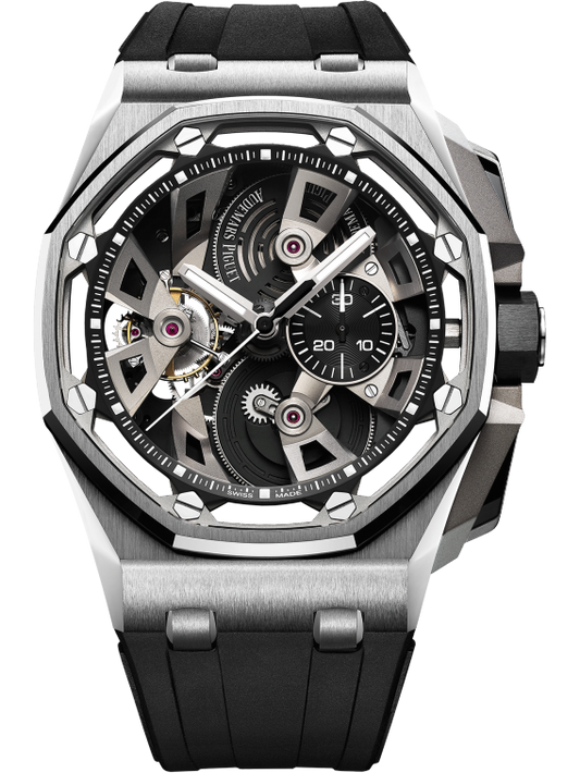 Royal Oak Offshore Tourbillon Chronograph 45MM Black Rubber Strap Black Dial Stainless Steel Case Stainless Steel Bezel