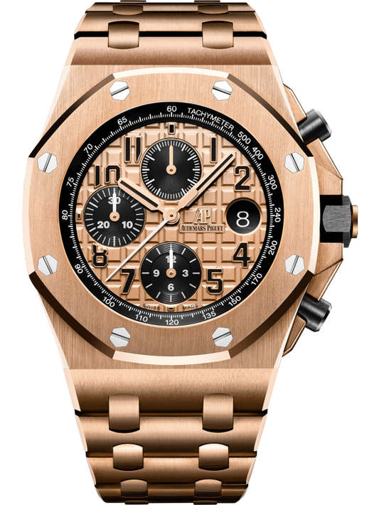 Royal Oak Offshore Chronograph 42MM 18-Carat Pink Gold Bracelet Pink Gold-Toned Dial With Méga Tapisserie Pattern 18-Carat Pink Gold Case and Bezel