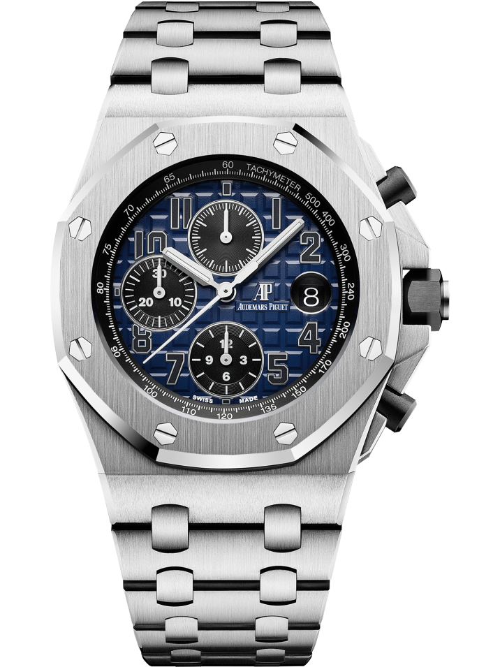 Royal Oak Offshore Chronograph 42MM 950 Platinum Bracelet Smoked Blue ...