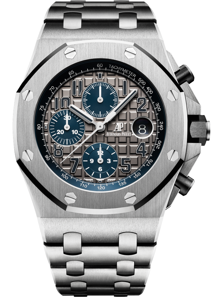 Royal Oak Offshore Selfwinding Chronograph QeII Cup 2018 42MM Titanium Bracelet Slate Grey Dial With Méga Tapisserie Pattern Titanium Case