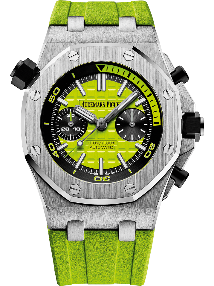 Royal Oak Offshore Diver Chronograph 42MM Green Rubber Strap Green  Dial With Méga Tapisserie Pattern Stainless Steel Case