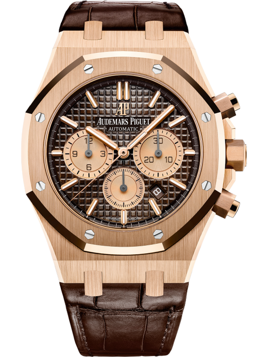 Audemars Piguet Royal Oak Ref. 26331OR.OO.D821CR.01 41MM Brown Alligator Strap Rose Gold Case Brown Dial