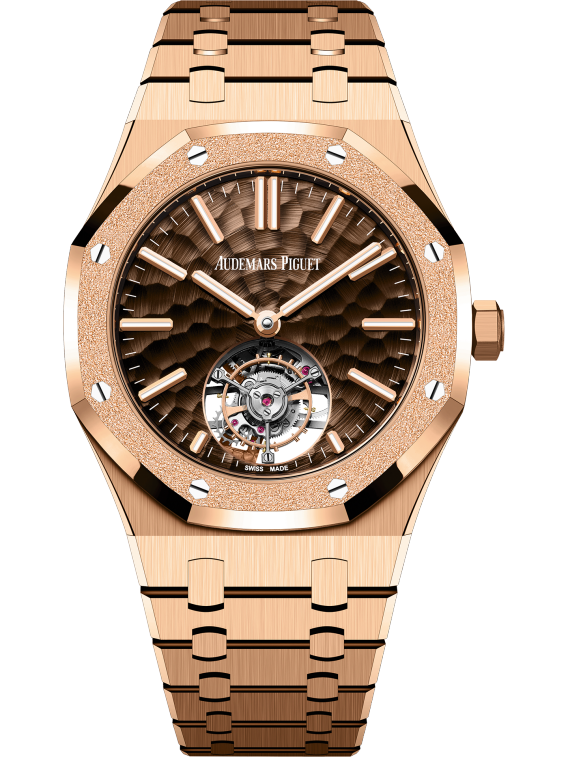 Royal Oak Selfwinding Flying Tourbillon 41MM 18-Carat Pink Gold Bracelet Brown Dimpled Dial  18-Carat Pink Gold Case