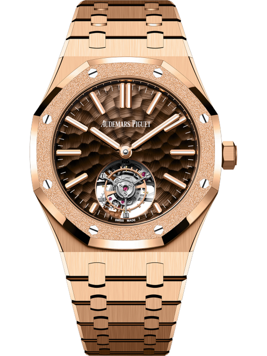 Royal Oak Selfwinding Flying Tourbillon 41MM 18-Carat Pink Gold Bracelet Brown Dimpled Dial  18-Carat Pink Gold Case