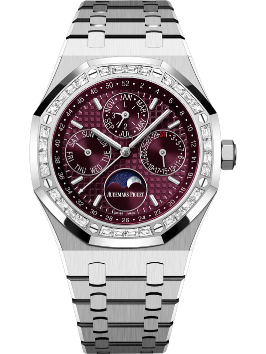 Royal Oak Perpetuel Calendar 41MM 18-Carat White Gold Bracelet Purple Dial  18-Carat White Gold Case